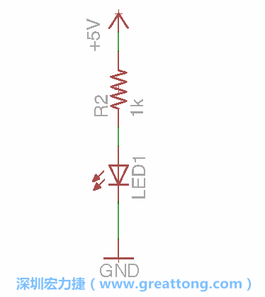 如圖所示放置一個開關（switch）、10K電阻器（10k resistor）和0.1μF的電容（0.1μF capacitor），并把開關的一端連到接地端上。